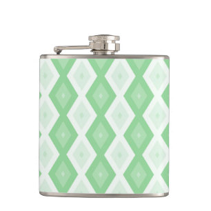 Apple green diamond pattern hip flask