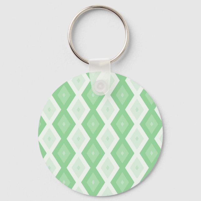 Apple green diamond pattern key ring (Front)