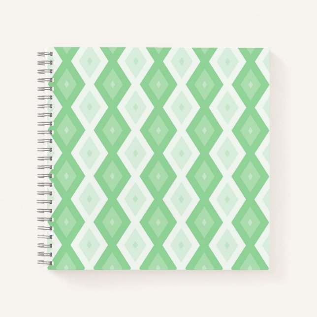 Apple green diamond pattern notebook (Front)