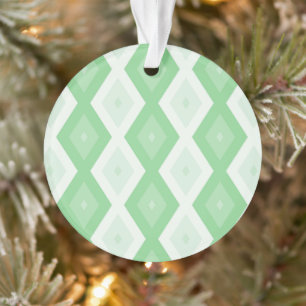 Apple green diamond pattern ornament