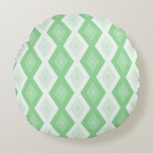 Apple green diamond pattern round cushion