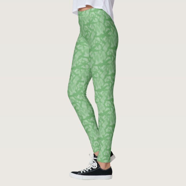 Apple Green Fractal Leggings (Left)