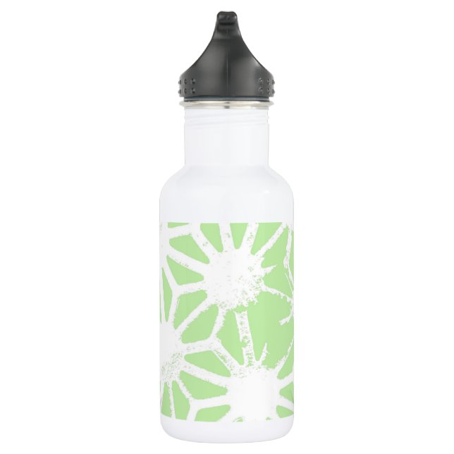 Apple green geometric pattern 532 ml water bottle (Right)