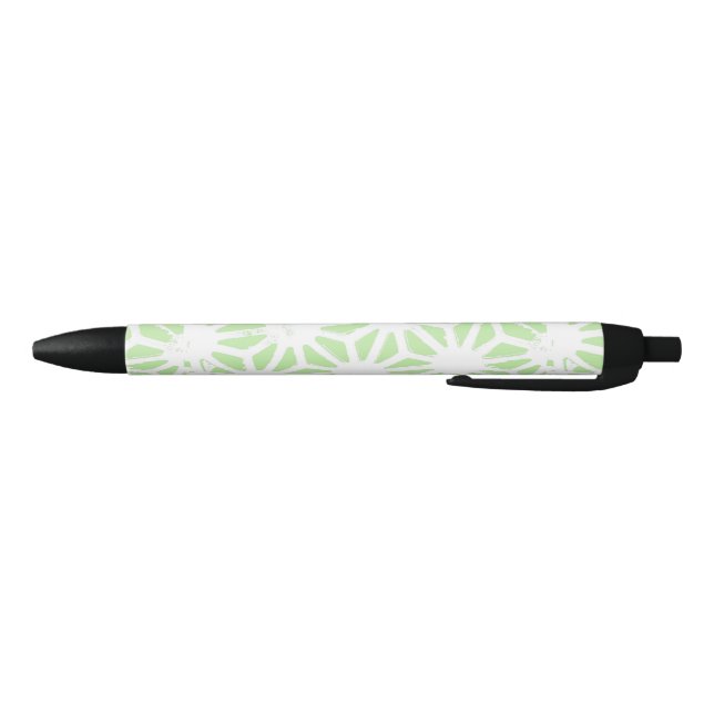 Apple green geometric pattern black ink pen (Bottom)