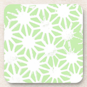 Apple green geometric pattern coaster
