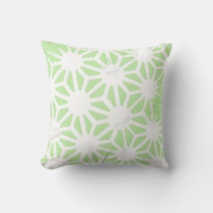 Apple green geometric pattern cushion