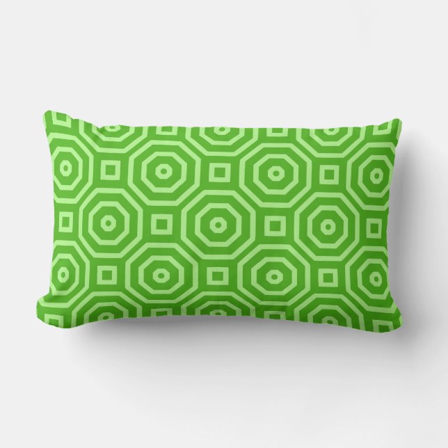 Apple green geometric pattern lumbar cushion (Front)