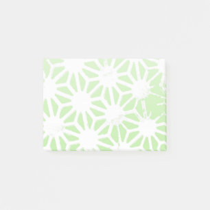 Apple green geometric pattern post-it notes