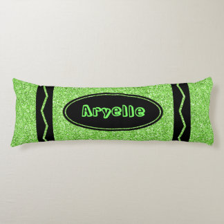 Apple Green Glitter Crayon Body Pillow + Name
