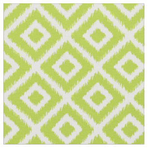 Apple Green Ikat Diamonds Fabric