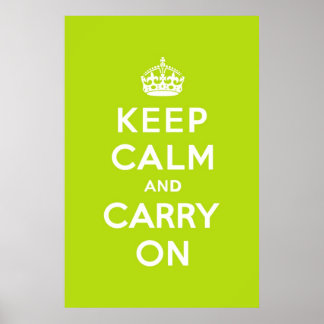 Apple Green Keep Calm and Carry On Poster