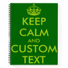 Apple green Keep Calm notebook | Personalised text