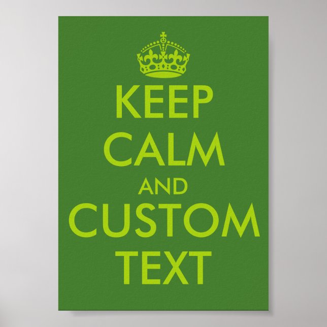 Apple green KeepCalm posters | Personalised text (Front)