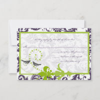 Apple Green Lapis Purple Bird Response Card