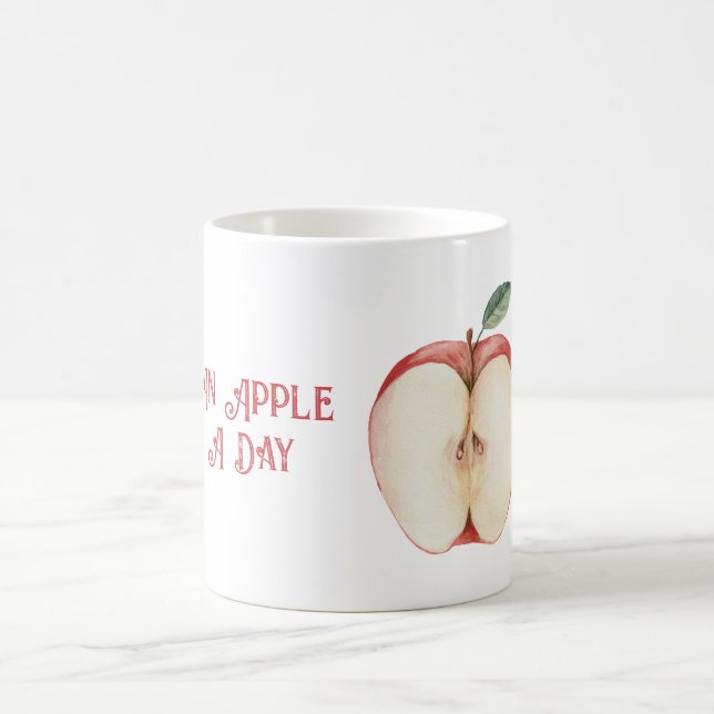 Apple Green Leaf Fruit Coffee Mug (Center)