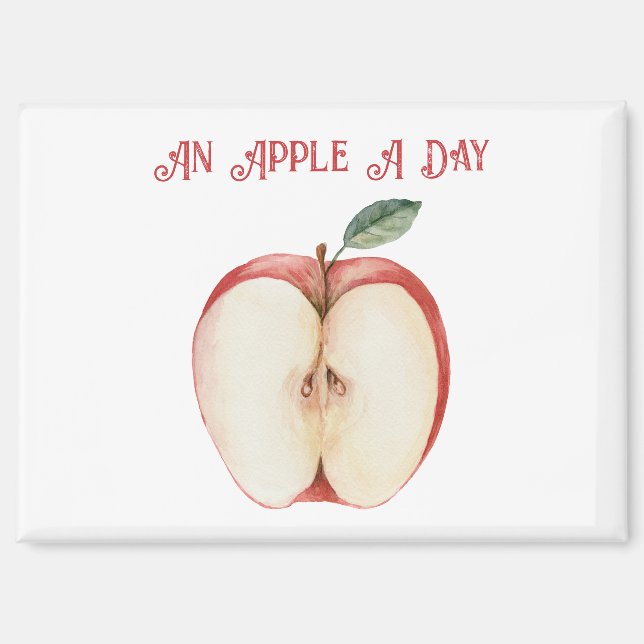 Apple Green Leaf Fruit Magnet (Front)