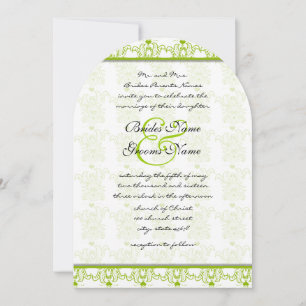 Apple Green Love Birds Wedding Invitation