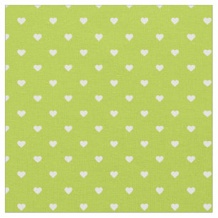 Apple Green Polka Dot Hearts Fabric