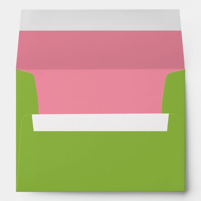 Apple Green Solid A7 Envelope Salmon Pink Liner (Back (Bottom))