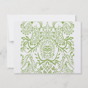 Apple Green Whimsical Bird Wedding Response Cards