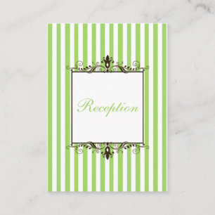Apple Green, White, Brown Striped Enclosure Card