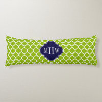 Apple Green Wt Moroccan #5 Navy 3 Initial Monogram