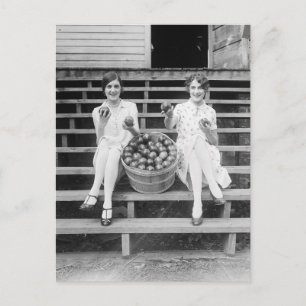 Apple Harvest Girls, 1927 Postcard