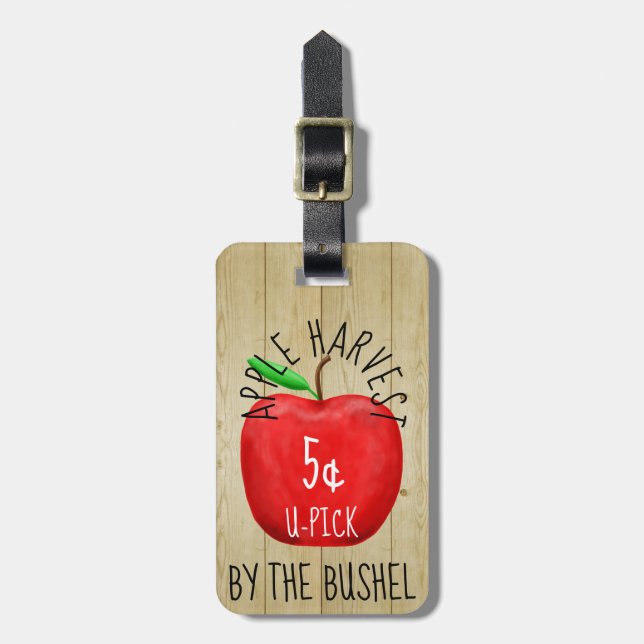 Apple Harvest Vintage Sign Luggage Tag (Front Vertical)