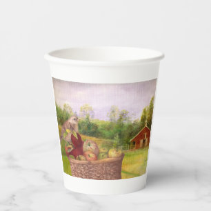 Apple Harvest with Red Barn Thanksgiving Party Paper Cups
