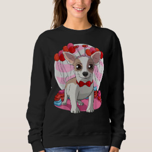 Apple Head Chihuahua Heart Valentine Day Decor Sweatshirt