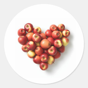 Apple Heart Classic Round Sticker