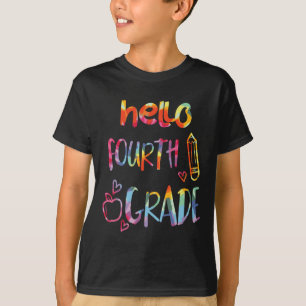 Apple Hello Fourth Grade 4th First Day Of School T T-Shirt