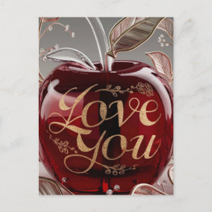 Apple, I Love You Postcard