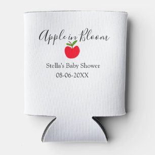 Apple in bloom baby shower red apple name date  can cooler