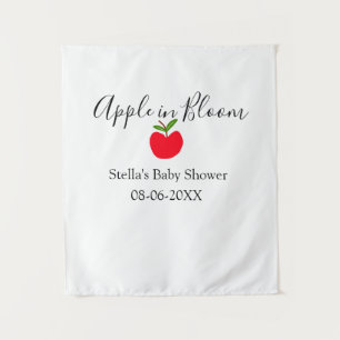 Apple in bloom baby shower red apple name date tapestry
