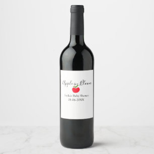 Apple in bloom baby shower red apple name date wine label