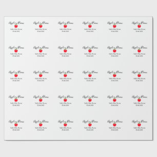 Apple in bloom baby shower red apple name date  wrapping paper