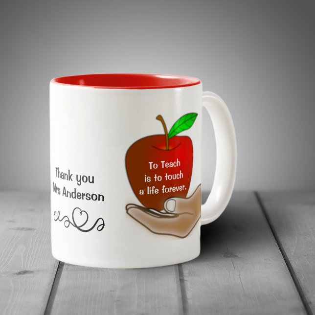 Apple in Hand Teacher Appreciation Mug (Creator Uploaded)