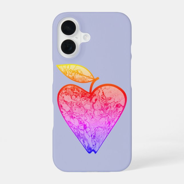 Apple in heart shape iPhone 16 case (Back)