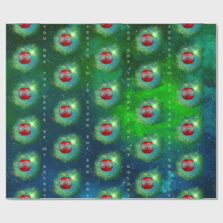 Apple in Thankful Galaxy Wrapping Paper