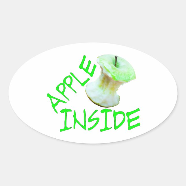 Apple Inside Oval Sticker (Front)