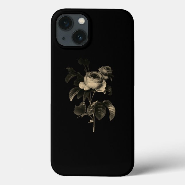 apple iphone 13 case rose design style  (Back)