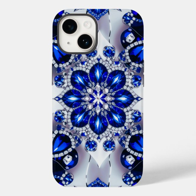 Apple iPhone 14 Case-Mate Blue White Colours Case-Mate iPhone Case (Back)