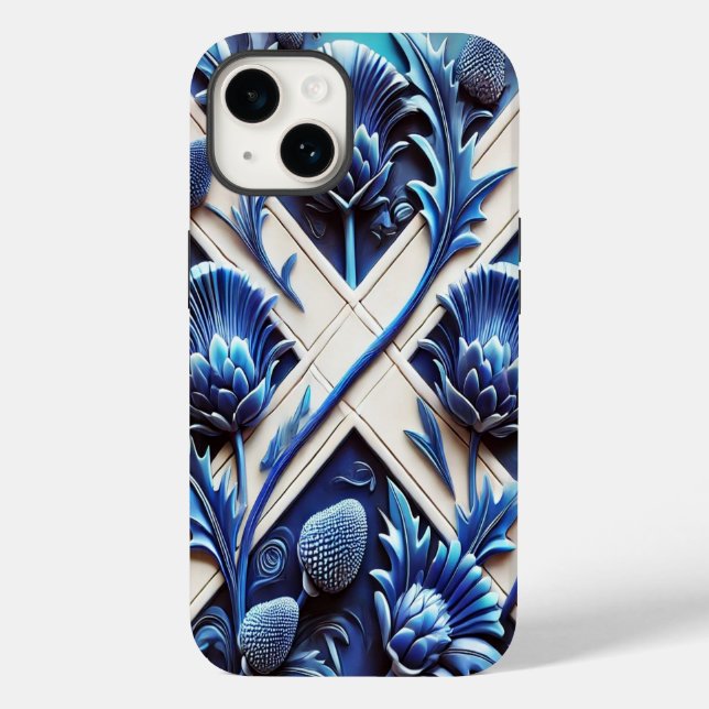 Apple iPhone 14 Case-Mate Scottish Thistles Case-Mate iPhone Case (Back)