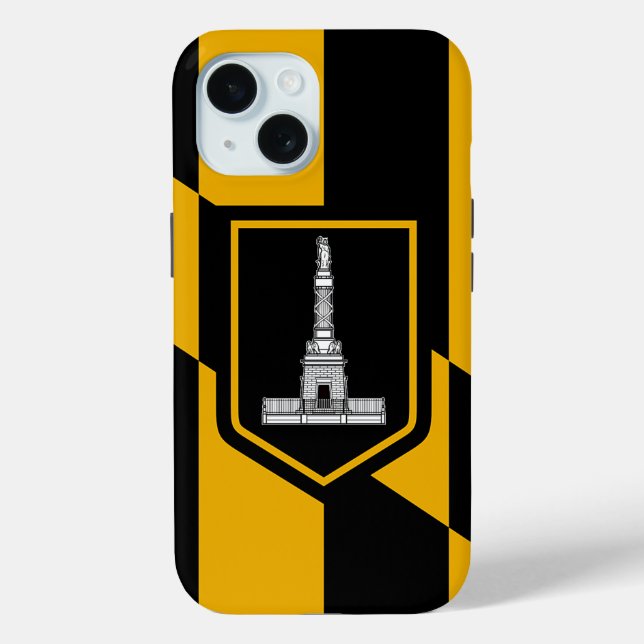 Apple iPhone 15 Case-Mate with Baltimore flag Case-Mate iPhone Case (Back)