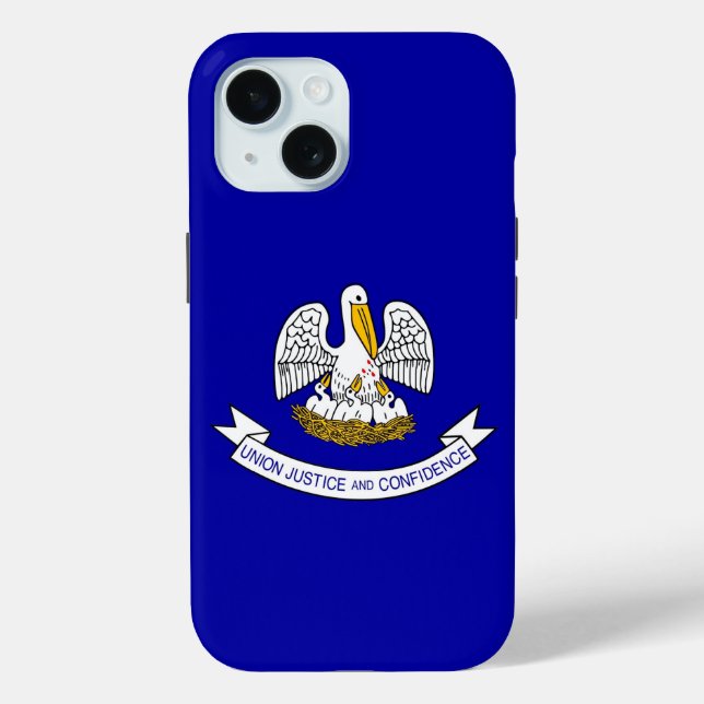 Apple iPhone 15 Case-Mate with Louisiana flag Case-Mate iPhone Case (Back)
