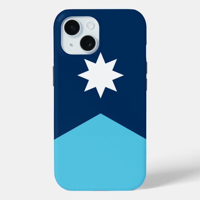 Apple iPhone 15 Case-Mate with Minnesota flag Case-Mate iPhone Case (Back)