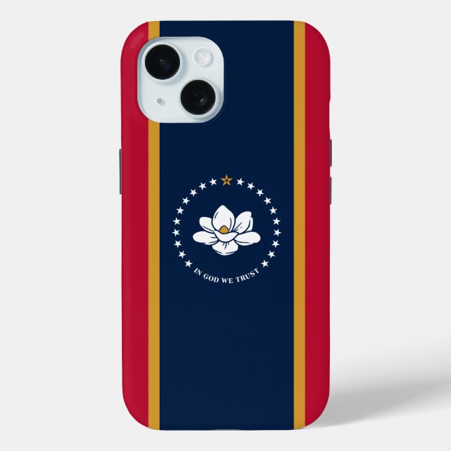 Apple iPhone 15 Case-Mate with Mississippi flag Case (Back)