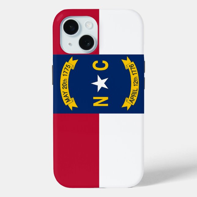 Apple iPhone 15 Case-Mate with North Carolina flag Case-Mate iPhone Case (Back)