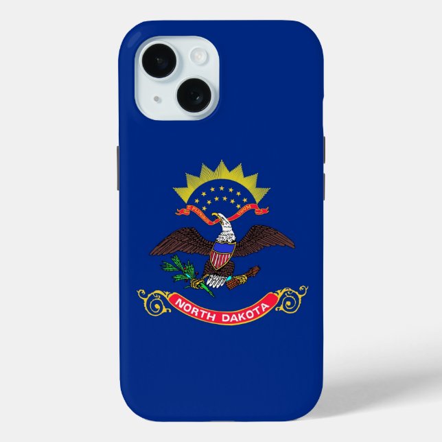 Apple iPhone 15 Case-Mate with North Dakota flag Case (Back)